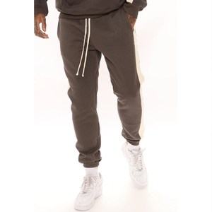 Vêtements de sport en coton polaire respirant pour hommes, jogging à capuche rayé marron, survêtements d'entraînement coupe-vent à séchage rapide pour adultes - Product Image 2