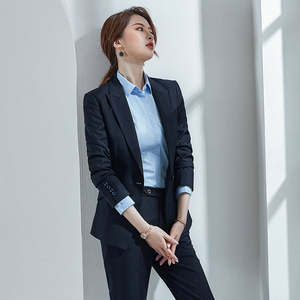 Women's Casual Office Business <b>Suit</b> Set V-Neck Blazer Double Breasted Button Closure XL Size Solid Knitted <b>Pants</b> Formal Wear - Product Image 1