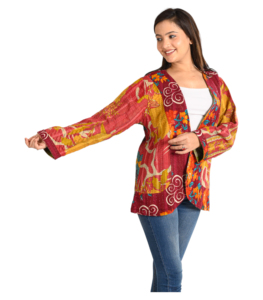 Cotton Hand Embroidered & Print <b>Jacket</b> Women Casual Clothing Winter Warm Wear <b>Jacket</b> Cotton Quilted V-Neck Party Wear Coat - Product Image 4