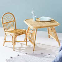Ensemble de table et chaises en rotin naturel de haute qualité, design traditionnel, pour enfants, couleur et taille personnalisables, vietnamien