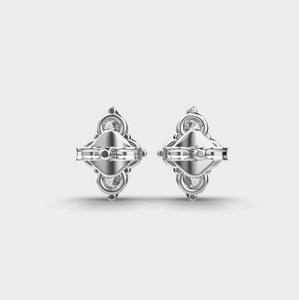 Boucles d'oreilles clous en diamant de laboratoire, grappe de quatre pierres taillées, en argent sterling 925 massif, certifiées IGI, rhodiées, cadeau d'anniversaire ou de fête - Product Image 3