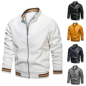 Chaqueta acolchada con letras de béisbol de alta calidad para hombre, Mangas de seda recubiertas bordadas, cuello de pie, Sherpa, botón informal, piel de vaca - Product Image 2