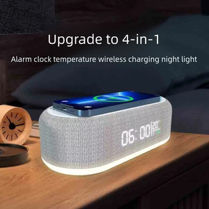 4 in 1 Smart <b>Clock</b> Temperature Display 15W Fast Charger Night Light Wireless Charging Lamp for <b>Bedside</b> Desk Bedroom - Product Image 6