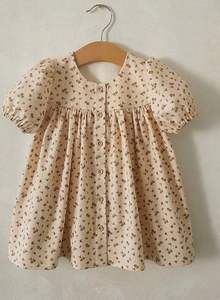 2024 Stunning <b>Baby</b> Girl Printed Cotton Frock Dress with Puffy Short Sleeve Beautiful Design 100% Cotton <b>Baby</b> Clothes - Product Image 2