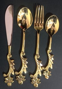 Couverts en laiton personnalisés pour la vaisselle, ustensiles de cuisine et articles de table polis à la main pour les fêtes - Product Image 2