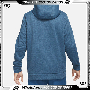 Sweats à capuche zippés respirants de haute qualité pour hommes Logo personnalisé brodé et perlé vêtement d'hiver décontracté couleur unie - Product Image 2