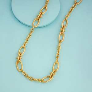 Collier Bohème Géométrique en Alliage de Zinc Plaqué Or pour Soirée - Chaîne à Maillons - Product Image 1