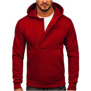 Sweat-shirt épais d'automne à capuche blanc pour hommes-100% polyester - Product Image 5