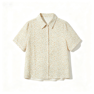 Women's Elegant Thermal Loungewear Set Printed Button Neck Top and Shorts for Holiday Leisure for Wearing at Home