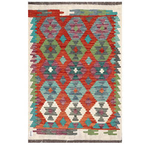 Alfombra Kilim de Maimana, Afganistán, 146 x 99 cm, Textil para el Hogar, Alfombra Afgana Tradicional Hecha a Mano - Product Image 1