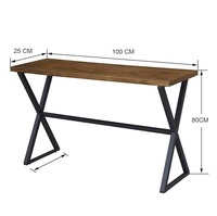 Table console moderne en métal avec rangement, design pliable, multifonctionnelle pour la maison, l'hôtel et l'entrepôt