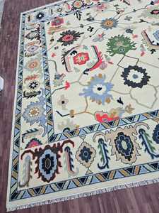 Alta calidad persa Oushak patrón abstracto 7x8 puerta y pasillo corredor bordado algodón alfombra para sala de estar decoración del hogar - Product Image 5