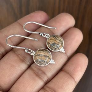 Picture Jasper Brass <b>Hoops</b> Earrings Light Weight <b>Chunky</b> Earrings for Women Gold Color Spiral Ear Wires for Anniversaries - Product Image 5