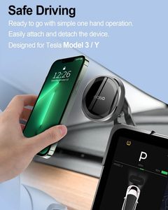 Support de téléphone pour <span class=keywords><strong>Tesla</strong></span> Model 3/Y Support de téléphone de voiture magnétique Rotation libre à 360 ° pour iPhone 14 13 12 Pro Max <span class=keywords><strong>Mini</strong></span> Tous les téléphones - Product Image 6