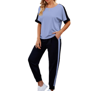 Ensemble de survêtements d'été pour femmes en coton, fournisseur direct d'usine, concevez vos propres survêtements pour femmes avec service OEM - Product Image 1