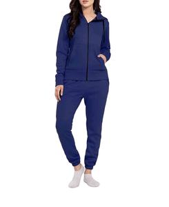 Conjunto de dos piezas con cremallera deportiva de alta calidad, sudaderas con capucha de manga larga sólidas, trajes para correr para mujer, chándal corto, chándal - Product Image 1