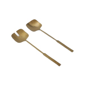 Juego de 2 Utensilios de servicio clásicos de acero inoxidable directo de fábrica OEM/ODM personalizados (cuchara tenedor) cubiertos para uso en cocina de restaurante - Product Image 1