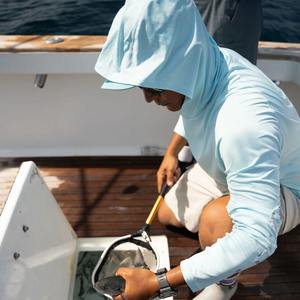 Sudadera CON CAPUCHA DE PESCA lisa en blanco de manga larga de microfibra de alta calidad Protección UV rendimiento de secado rápido camisas con capucha transpirables - Product Image 5