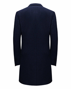 Manteau long double-boutonnage pour homme en tweed écologique réversible, épaissi, en spandex/polyester, nouvelle collection automne/hiver - Product Image 2