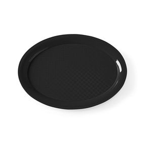 Boîte à lunch ovale noire jetable - Plateau pour restauration rapide en polypropylène Hendi 265x195x(H)15mm - Product Image 1