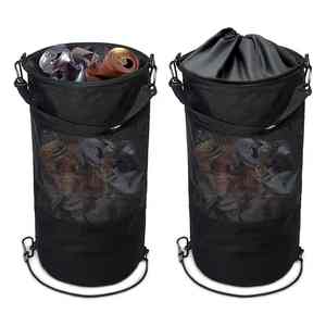 Excelente Bolsa de Malla Negra Resistente de Poliéster con Tres Bolsillos, Organizador de Carga con Ganchos, Bolsa de Malla Negra Fina con Tres Bolsillos - Product Image 5