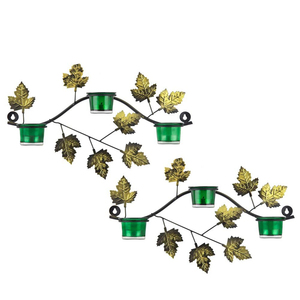 Aplique de pared de hierro metálico con taza de vela - Product Image 2