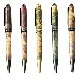 Luxury Business <b>Gift</b> Stabilized Wood Ballpoint <b>Pens</b> Custom Logo Engraved Burl Serpentine Style - Product Image 2