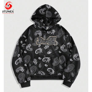 Ropa de calle de nueva moda pesada personalizada Impresión digital Vintage Acid Wash Sweat estilo desgastado Sun Faded Hoodie para hombres - Product Image 1