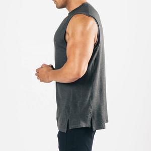 Camiseta sin mangas con estampado de transferencia de calor para hombre, camiseta sin mangas de poliéster con logotipo personalizado para hombre, camisetas sin mangas transpirables de secado rápido - Product Image 3