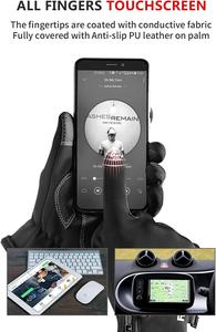 Gants de ski d'hiver chauds et coupe-vent avec logo personnalisé, mitaines confortables en cuir, technologie d'écran tactile, offre spéciale, étanches - Product Image 2