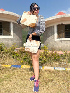 Bolso de mano para mujer, bandolera de hombro, bolsos de piel de vaca auténtica, bolsos de nuevo diseño de estilo occidental hechos a mano - Product Image 4