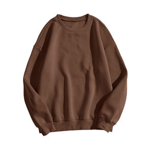 Sweat à capuche en coton double face écologique pour femmes pull à épaules tombantes respirant avant imprimé Logo pour l'hiver - Product Image 1