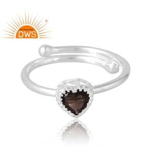 Anillo de piedras preciosas ahumadas naturales de Plata de Ley 925, joyería personalizada para mujer, regalo para ella - Product Image 3