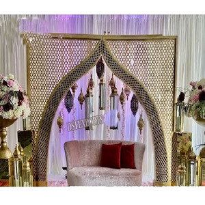Arche de mariage arabe découpée au laser en or pour scène, panneaux métalliques tendance DST Exports en promotion pour grands événements au Canada - Product Image 1