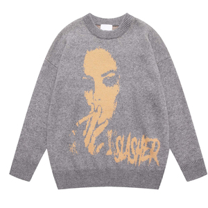 Custom Make OEM & ODM <b>Men</b> <b>Sweaters</b> Jacquard Cartoon Pullover Knitwear Fashion Knit <b>Sweater</b> Crew Neck Cotton Black Custom <b>Sweater</b> - Product Image 2