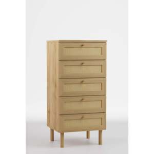 Modern Wood Scandinavian Design Eco-Friendly 5-Drawer Dresser Baru Bedroom Storage Cabinet <b>Tallboy</b> Unit - Product Image 4