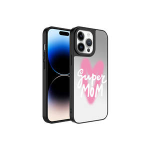 Funda de Silicona con Diseño de Espejo de la Serie Super Mamá de Lujo para iPhone 14 Pro Plus, Protección de Cámara con Electroplacado, Estilo Ins - Product Image 1