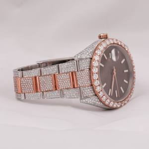 Reloj de diamantes cultivados en laboratorio VVS de la mejor calidad, joyería de moda, Cuarzo con tachuelas de diamantes, lujo helado - Product Image 4