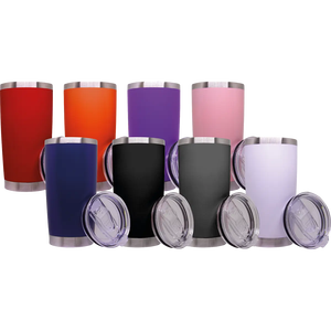 Gobelet isotherme en acier inoxydable de 600 ml avec couvercle coulissant – Finition mate, tasse de voyage personnalisable - Product Image 1