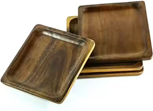 Assiettes à dîner en bois légères Vaisselle en bois biologique - Product Image 3