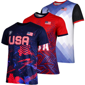 T-shirts de football américain unisexes à séchage rapide, 100 % polyester, anti-odeur, coupe classique, col rond, manches courtes, été - Product Image 1