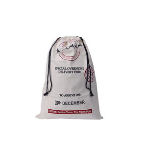 Bolsas de asas con cordón Bolsas de regalo de algodón de color sólido natural de algodón suave personalizadas hechas a mano con cordón - Product Image 1