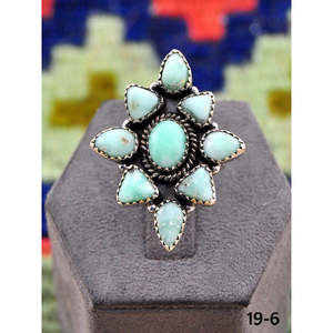 Anillo Ajustable de Plata de Ley y Turquesa Paloma Inspirado en el Suroeste, Joyería de Acero Inoxidable de Moda con Engaste de Bisel, Regalo - Product Image 2