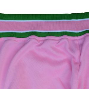 Pantalones de chándal retro para mujer Ropa griega de hermandad vintage | Pantalones atléticos de poliéster 100% rosa y verde con diseño personalizado - Product Image 3