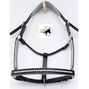 Qualité supérieure argent paillettes PAD cheval licou cristaux clairs selle anglaise cuir de haute qualité fabriqué de qualité supérieure - Product Image 4