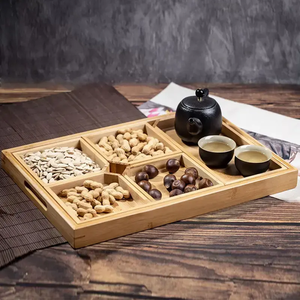 Caja de madera de diseño moderno para frutas secas, caja de 5 contenedores, diseño decorativo para decorar la mesa, caja de uso de pulido de madera segura para alimentos - Product Image 1