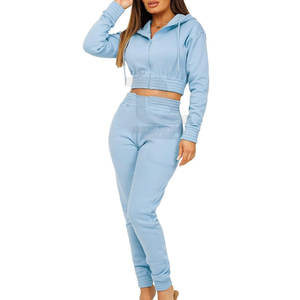 Adultos Ropa al aire libre Mujeres Crop Top Track Suits Set Transpirable Alta calidad Hecho Mujeres Crop Top Track Suits Set - Product Image 3