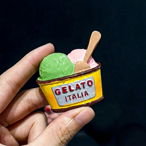 Imán de Resina 3D para Refrigerador con Diseño de Helado, Accesorio de Manualidades para Decoración del Hogar - Product Image 1