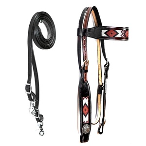 Cabestro Occidental de Cuero de Primera Calidad con Cuentas y Tallado a Mano para Montar a Caballo a un Precio Accesible - Product Image 2