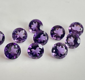 Améthyste violette naturelle, taille ronde, 7 mm, facettée - Améthyste en vrac, qualité supérieure - Product Image 2